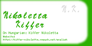 nikoletta kiffer business card